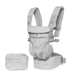 ERGOBABY MARSUPIO OMNI 360 - ALL-IN-ONE- COTONE - GRIGIO PERLA- A RETE