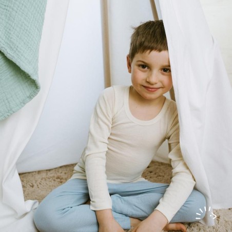 Maglia intima  a manica lunga  in Lana  e Seta  ECRU Iobio