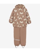 Set antipioggia Celavi in PU riciclato e fodera in pile -Tawny Brown -