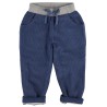 Pantaloni in velluto a coste foderati in cotone organico a righe - Blu Notte