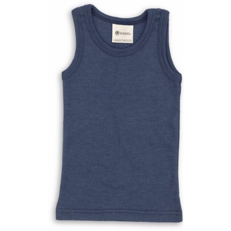 Canottiera bambino lana seta  BLU - Engel -