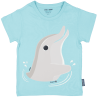Maglietta  manica corta  DELFINO (fronte e retro)  in cotone certificato GOTS