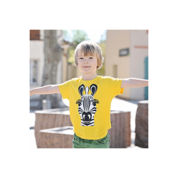Maglietta  manica corta  ZEBRA (fronte e retro)  in cotone certificato GOTS