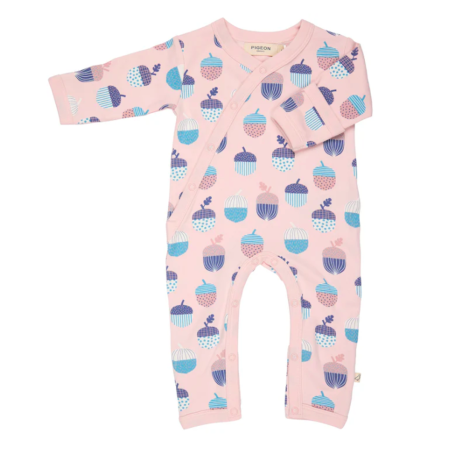 Tutina in stile kimono in cotone bio  Ghiande, Rosa - PIGEON ORGANICS -