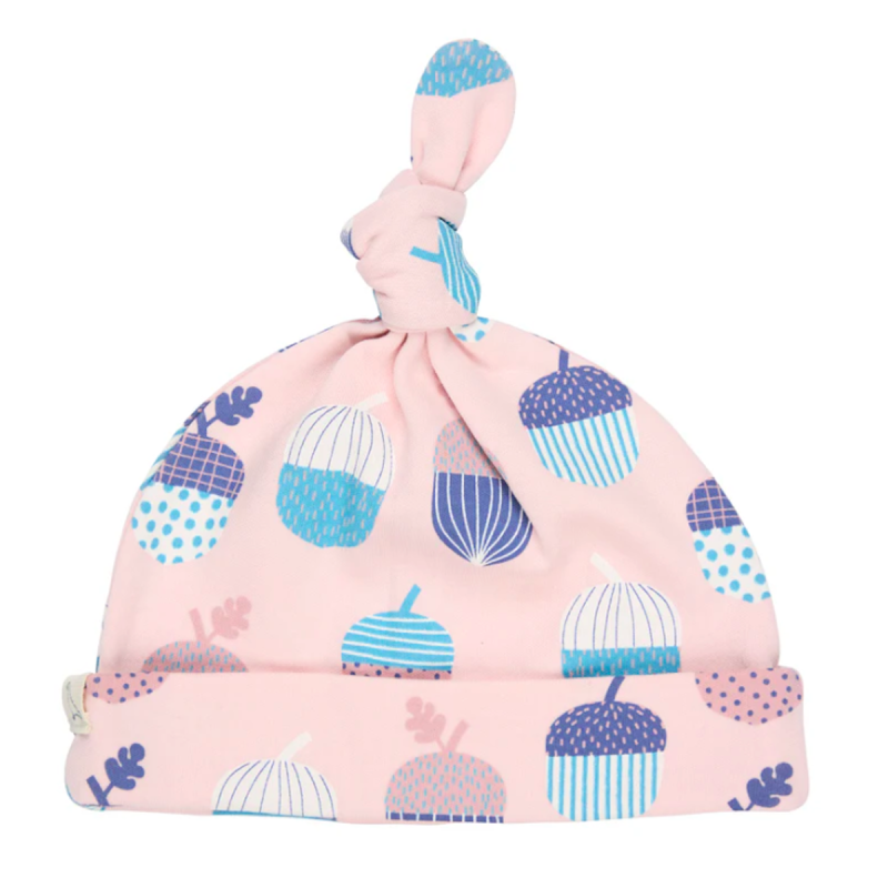 Cappello annodato - Ghiande rosa - IN COTONE BIO - PIGEON ORGANICS -