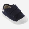 Scarpe  in cotone organico con Chiusura a Doppio Strappo  - Blu Marino-