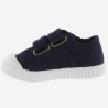 Scarpe  in cotone organico con Chiusura a Doppio Strappo  - Blu Marino