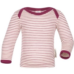 Maglia intima a manica lunga in lana e Seta con collo a busta natural/orchid - Engel -