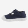 Scarpe in cotone organico Occhio di Bue  con Chiusura a Strappo - Blu