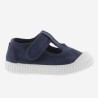 Scarpe in cotone organico Occhio di Bue  con Chiusura a Strappo - Blu