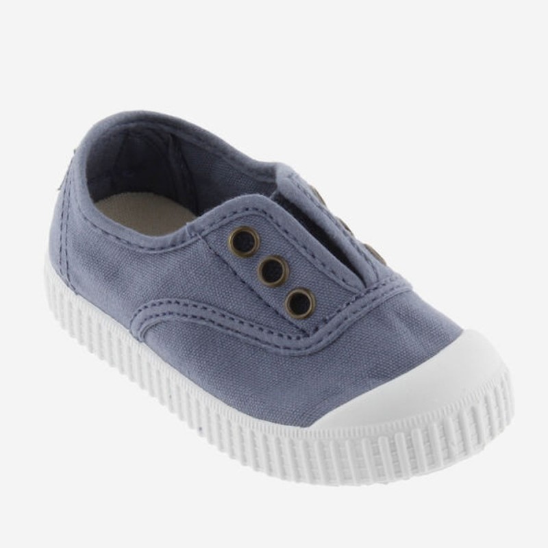 Scarpe in cotone organico senza Lacci in cotone organico - Blu -