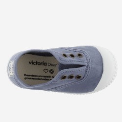 Scarpe in cotone organico senza Lacci in cotone organico - Blu -