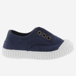 Scarpe senza Lacci in cotone organico - Blu Marino-