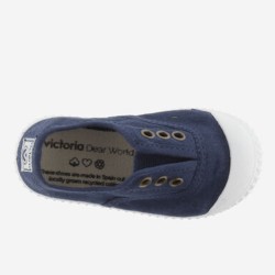 Scarpe senza Lacci in cotone organico - Blu Marino-