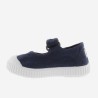 Ballerina in cotone biologico con Chiusura a Strappo - Blu  Marino -