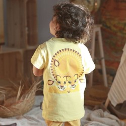 Maglietta  manica corta LEONE  (fronte e retro) in cotone certificato GOTS