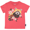 Maglietta  manica corta PANDA ROSSO  (fronte e retro) in cotone certificato GOTS