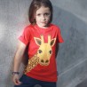 Maglietta  manica corta GIRAFFA  (fronte e retro) in cotone certificato GOTS