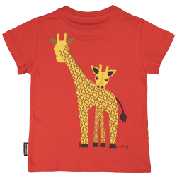 Maglietta  manica corta GIRAFFA  (fronte e retro) in cotone certificato GOTS