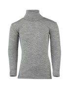 Maglia Collo Alto a manica lunga a costina fine Lana Seta