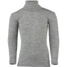 Maglia Collo Alto a manica lunga a costina fine Lana Seta