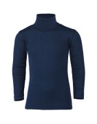 Maglia Collo Alto a manica lunga a costina fine Lana Seta