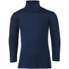 Maglia Collo Alto a manica lunga a costina fine Lana Seta