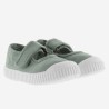 Ballerina in cotone organico con Chiusura a Strappo - Verde Jade -