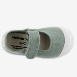 Ballerina in cotone organico con Chiusura a Strappo - Verde Jade -