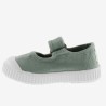 Ballerina in cotone organico con Chiusura a Strappo - Verde Jade -