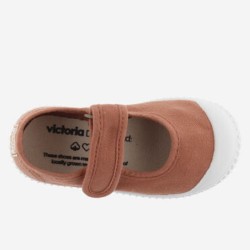 Ballerina in cotone organico con Chiusura a Strappo - Terracotta -