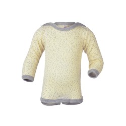 Body manica lunga in Lana  e Seta ECRU STAMPATO - Engel -