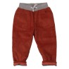 Pantaloni di velluto a coste foderati in cotone organico a righe - Ruggine -