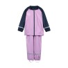 Set Giacca e Salopette  Antipioggia in PU Riciclato Blu-Lila