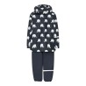 Set Giacca e Pantalone  Antipioggia in PU Riciclato Blu-Elefanti -CELAVI-
