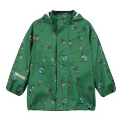 Set Giacca e Pantalone  Antipioggia in PU Riciclato Verde-Coccodrillo -CELAVI-