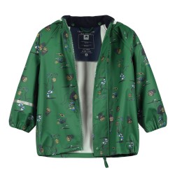 Set Giacca e Pantalone  Antipioggia in PU Riciclato Verde-Coccodrillo -CELAVI-