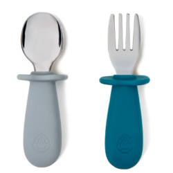 Set  in silicone di FORCHETTA/CUCCHIAINO di qualità alimentare e acciaio inossidabile
