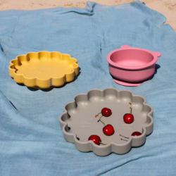 Piatto in silicone con ventosa  (GRIGIO) - Soina -